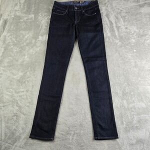 Paige Skyline Jeans Womens 25X32‎ Blue Denim Stretch Skinny Dark Wash Mid Rise